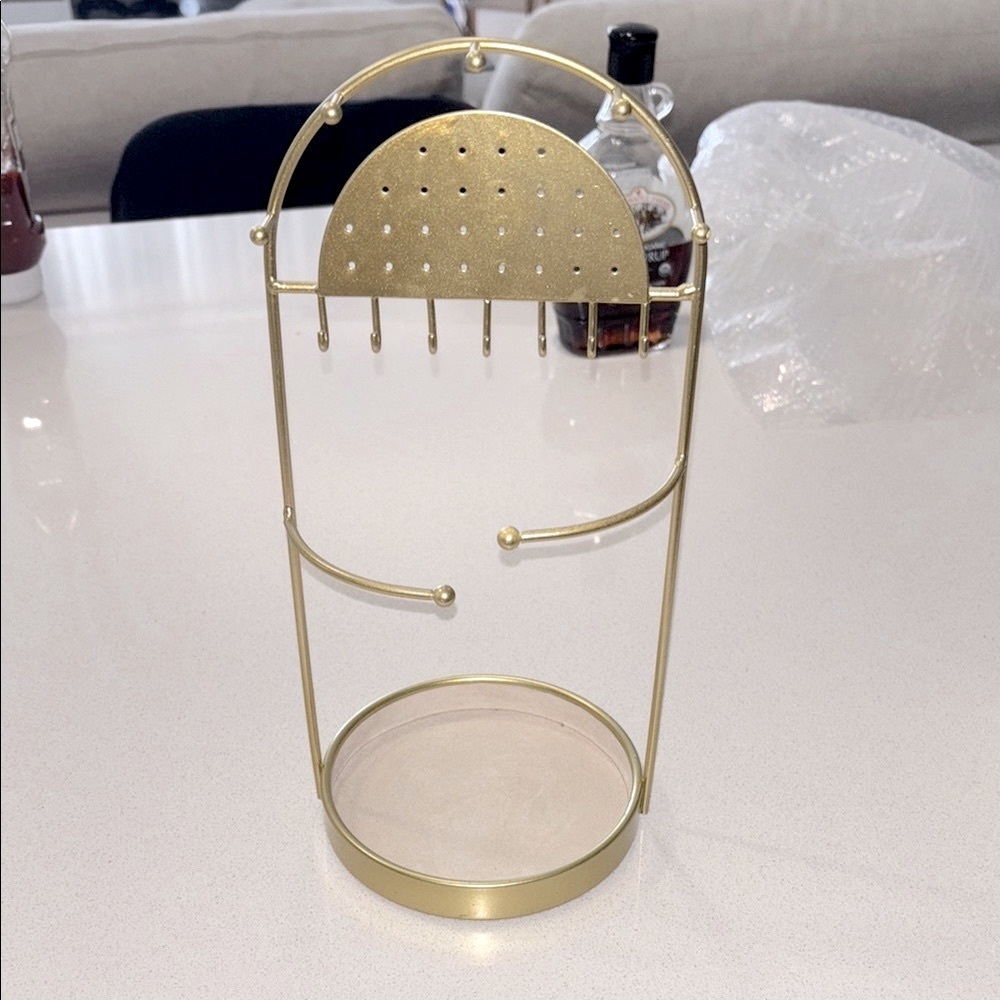 Gold Jewelry Organizer Stand